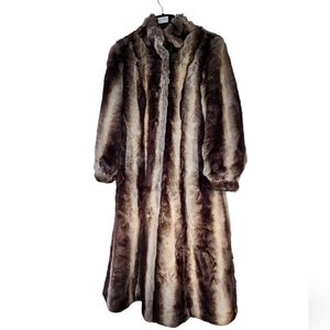 Pamela McCoy Faux Fur Full Length Coat Size Medium